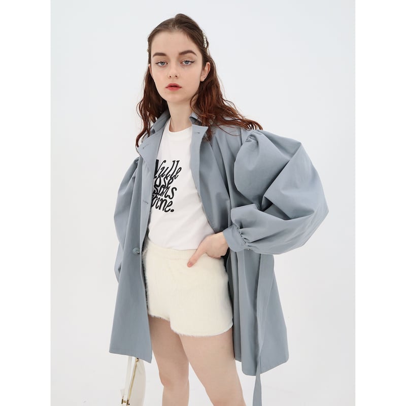 arm volume mini trench coat ice blue | épine