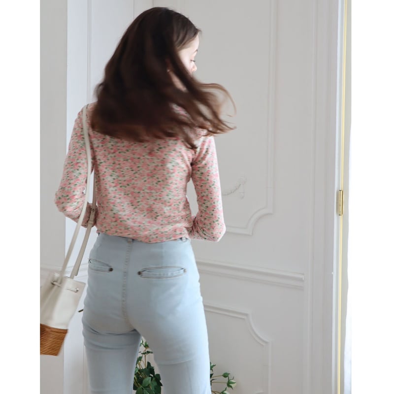カーディガン epine flower rib clear button cardigan flower rib clear button cardigan | épine