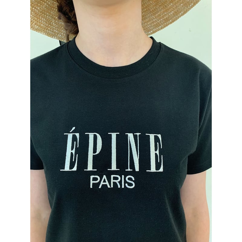 ÉPINE PARIS embroidery tee black×white | épine