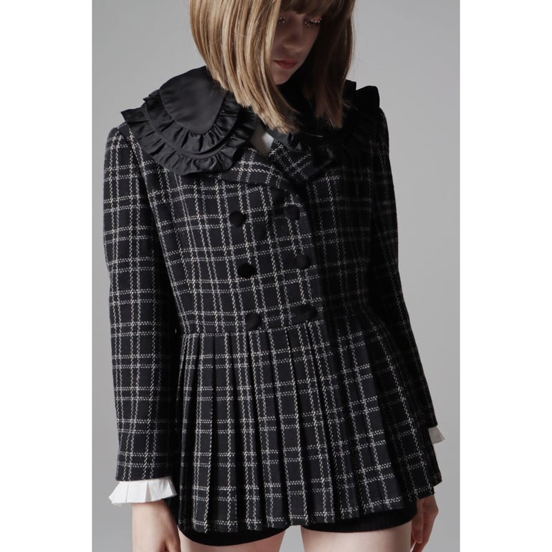 pleats frill jacket tweed check | épine