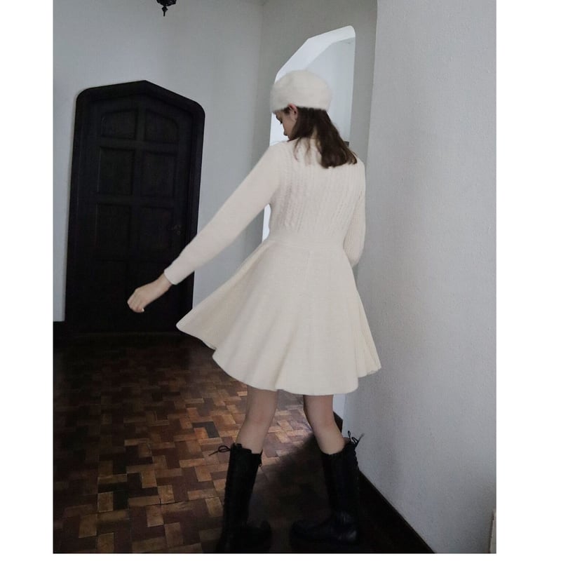 é button cable knit onepiece ivory | épine é button cable knit onepiece ivory | épine