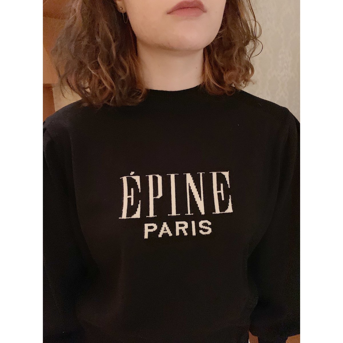 epine logo arm volume knit black