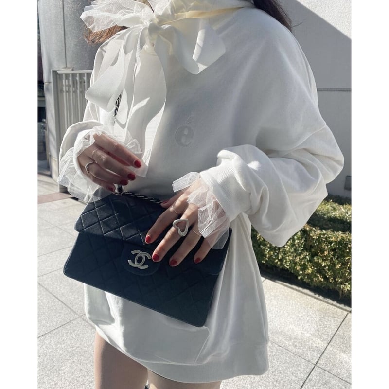 é tulle ribbon hoodie white | épine