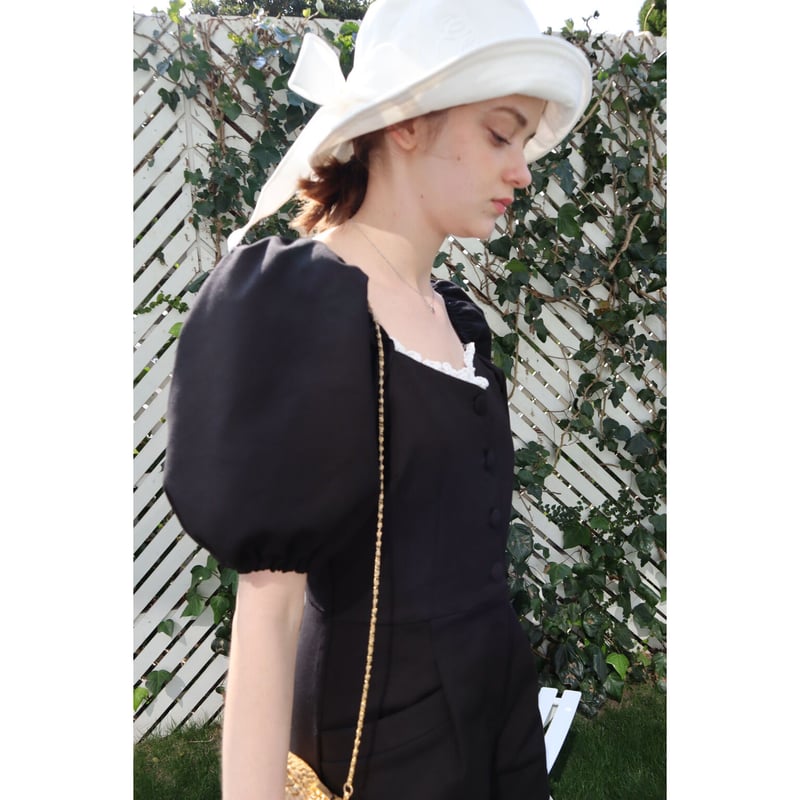 lace mini rompers black | épine 