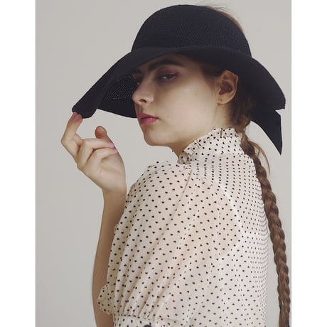 ribbon wide sun visor black