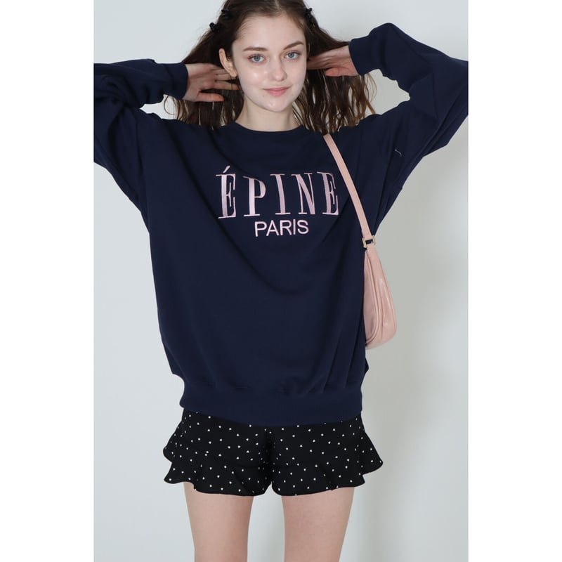 ÉPINE PARIS big sweat navy×baby pink | épine