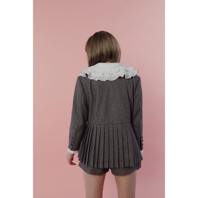 pleats frill jacket herringbone gray | épine