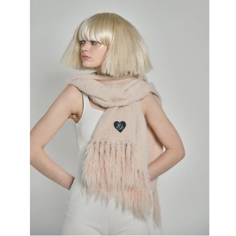 ♡Éé mohair fringe muffler (3color) | épine ♡Éé mohair fringe muffler (3color) | épine