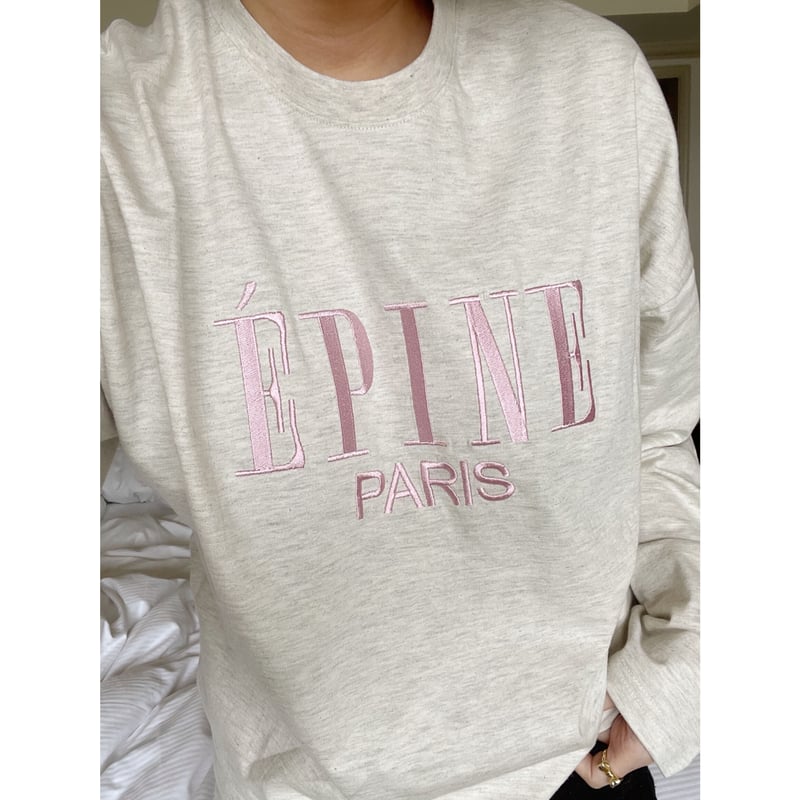 epine エピヌ pink border big long tee ロンT