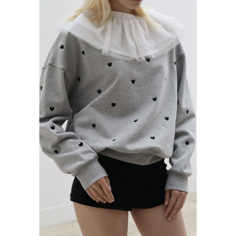 Epine frill blouse ドットストライプフリルブラウス ブルー
