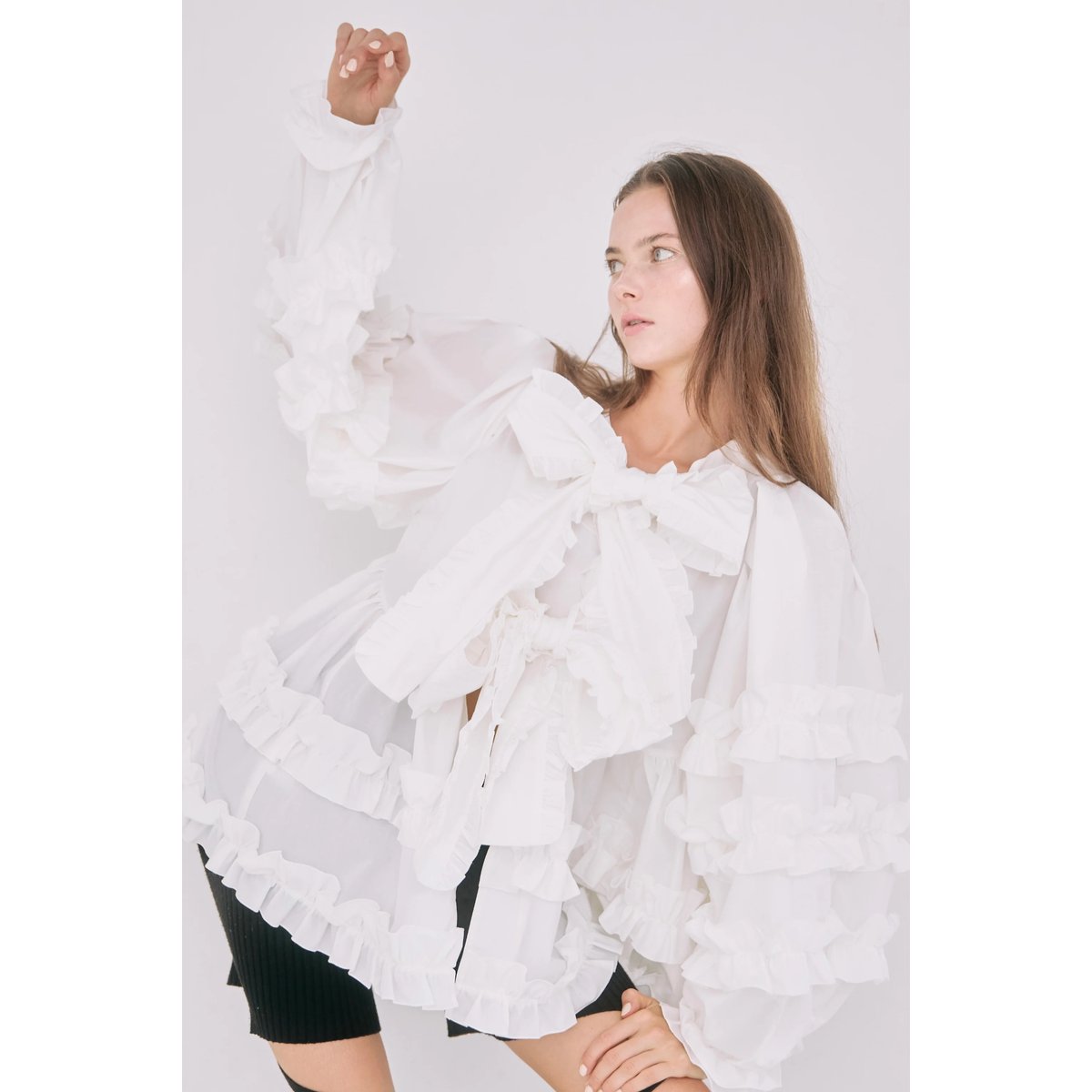 épine double ribbon frill blouse(2color) | épine épine double ribbon frill blouse(2color) | épine
