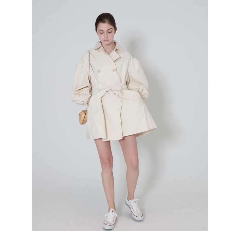 arm volume mini trench coat ivory | épine