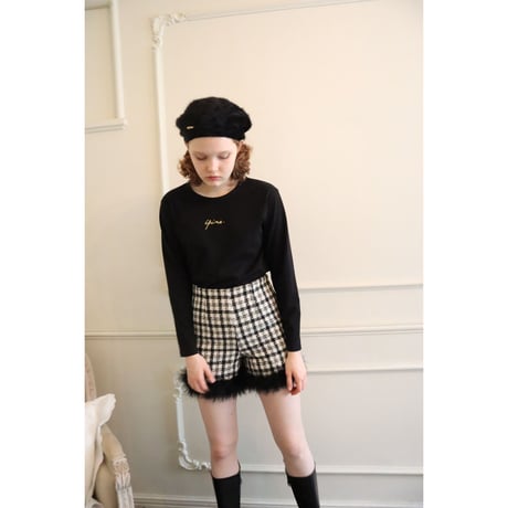 épine embroidery gold logo long tee black