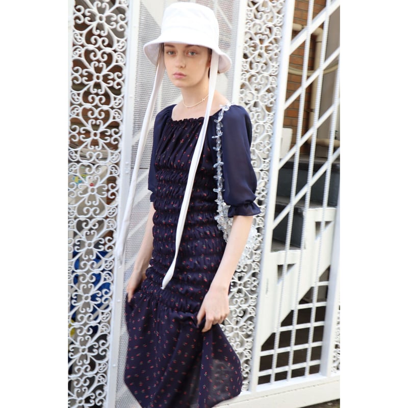 mermaid gather onepiece flower navy | épine mermaid gather onepiece flower navy | épine