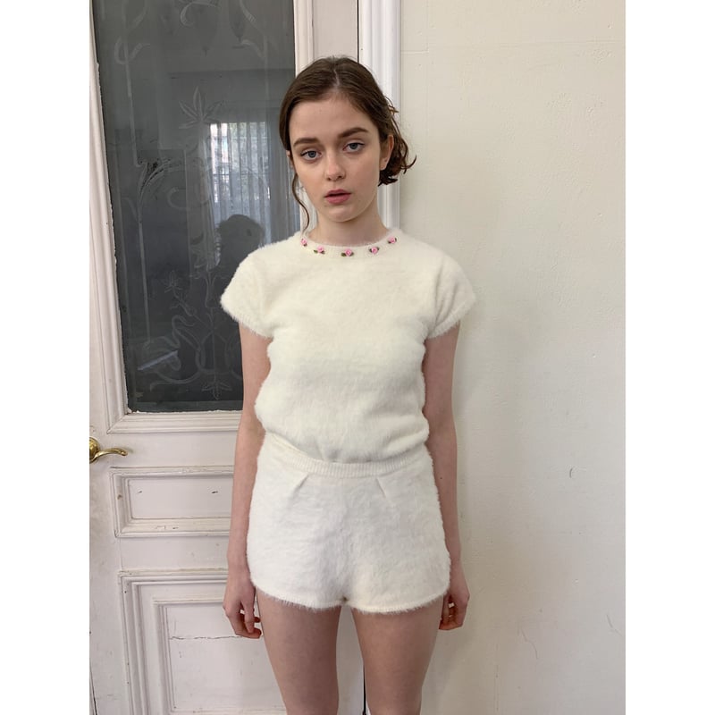 rose mohair knit ivory | épine