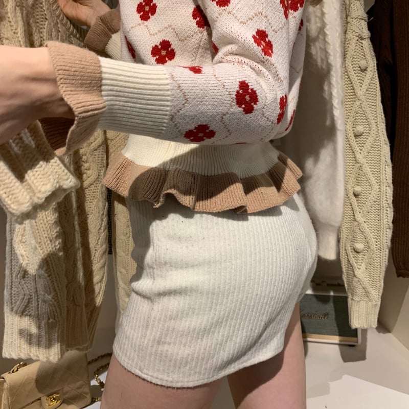 flower frill knit ivory | épine