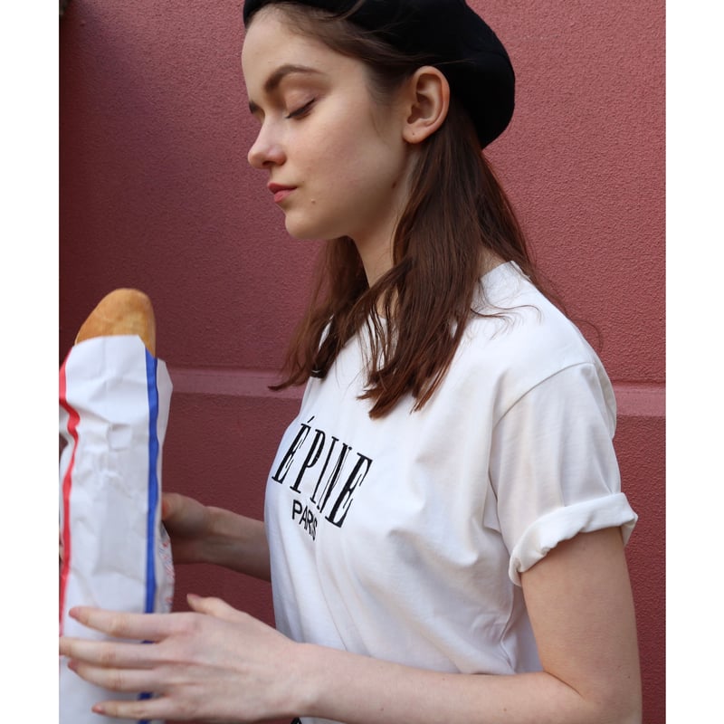 ÉPINE PARIS embroidery tee white×black | épine