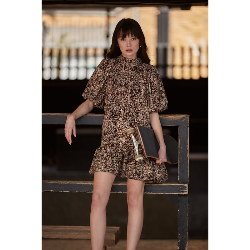 Bibiy CAITLYN MINI DRESS レオパード