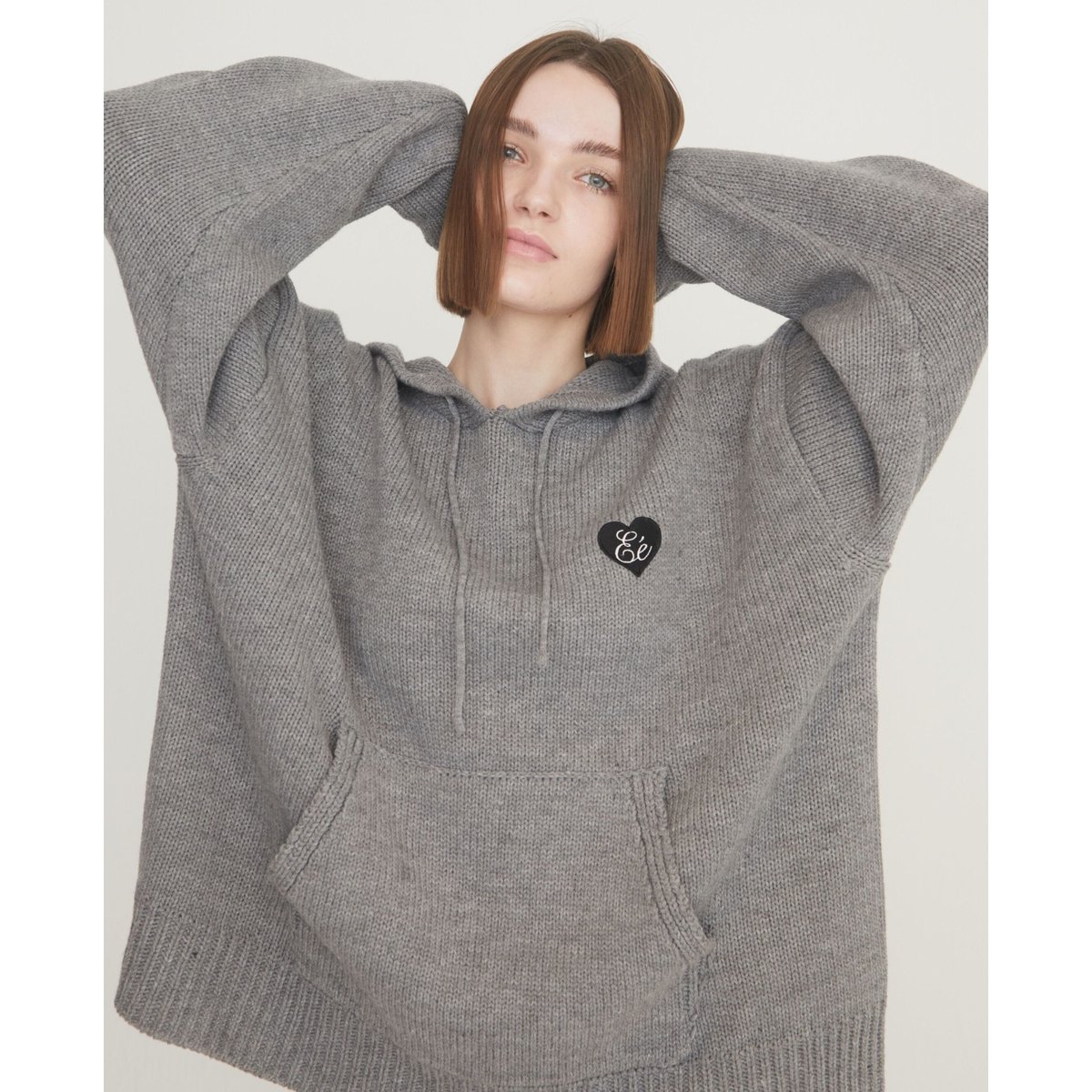 ♡ Eé knit hoodie gray | épine