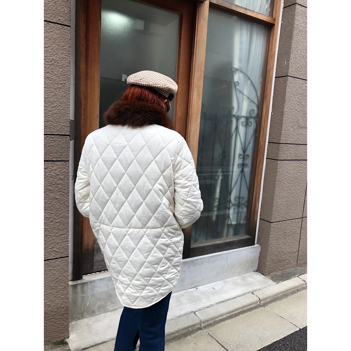 fur quilting down coat white | épine