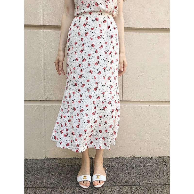 cherry dot straight mermaid skirt | épine