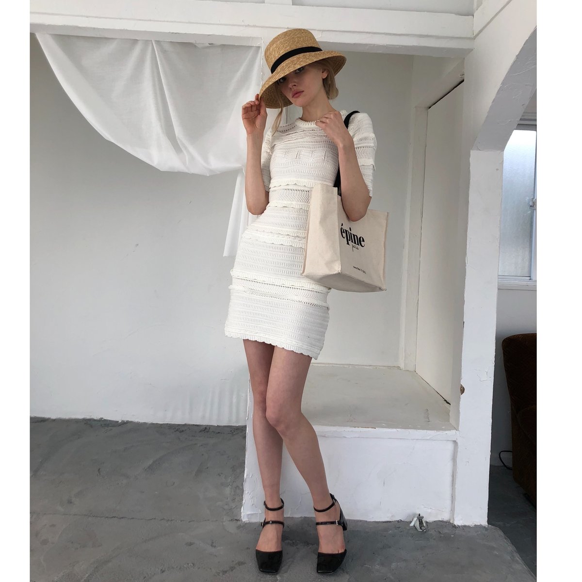 summer knit crochet onepiece | épine