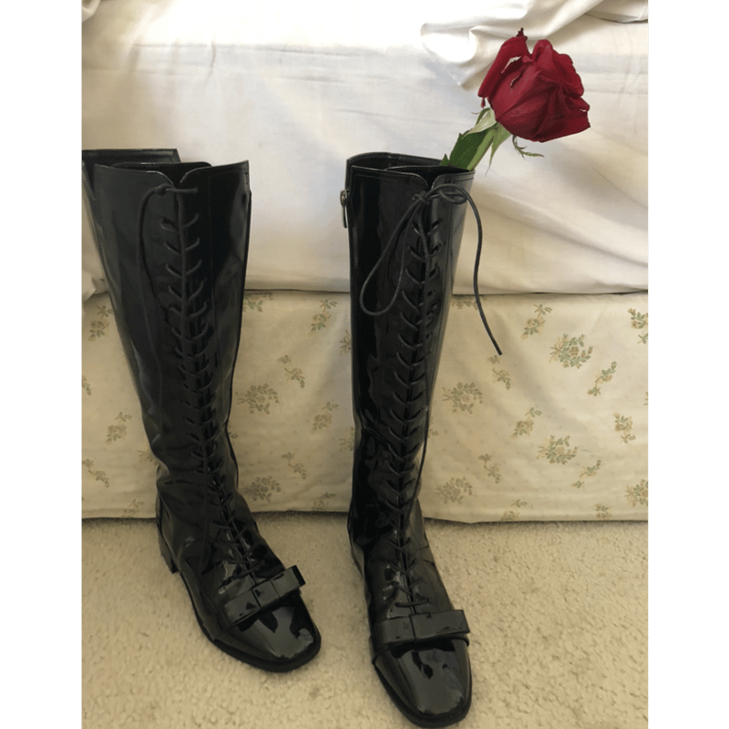 lace up ribbon boots | épine