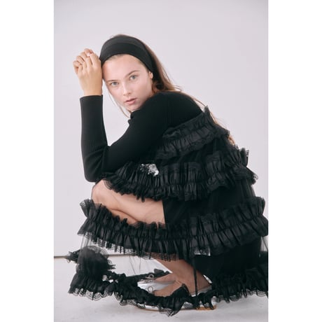 epine ♡ é zipper tulle frill skirt ♡ 001_Gray_52621c8f-3666-4a26-