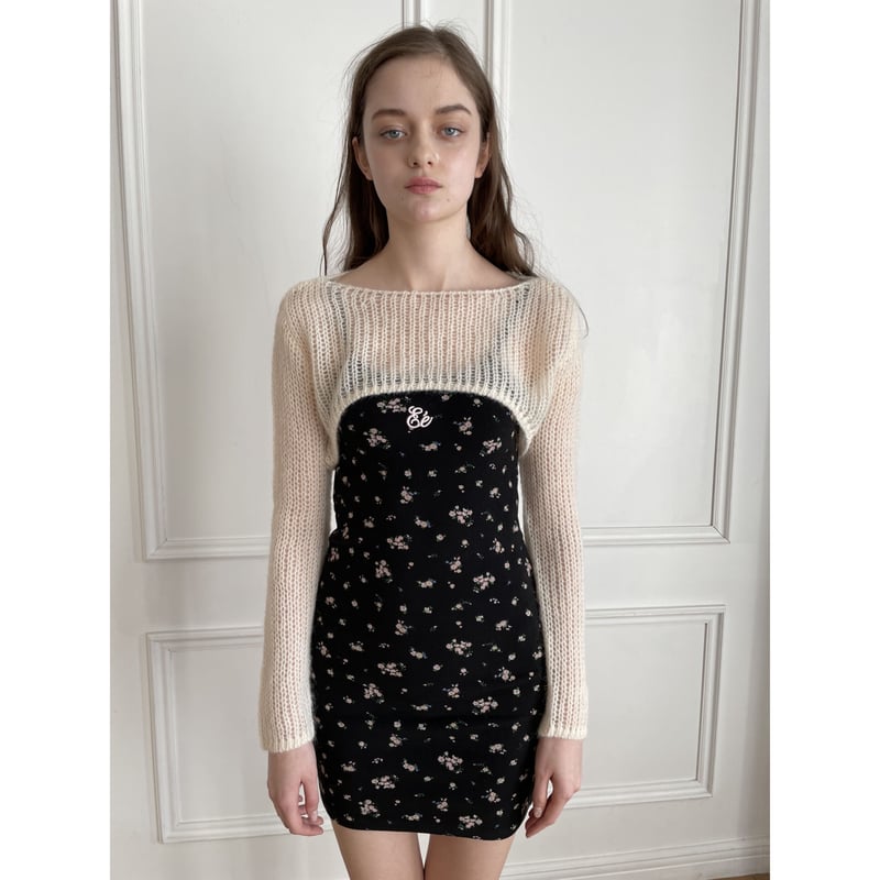 cropped mohair see-through knit | épine 