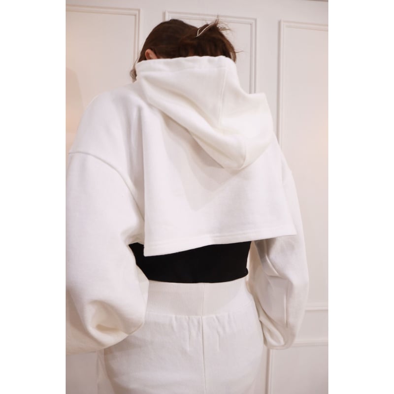 ♡ Eé cropped hoodie off white | épine