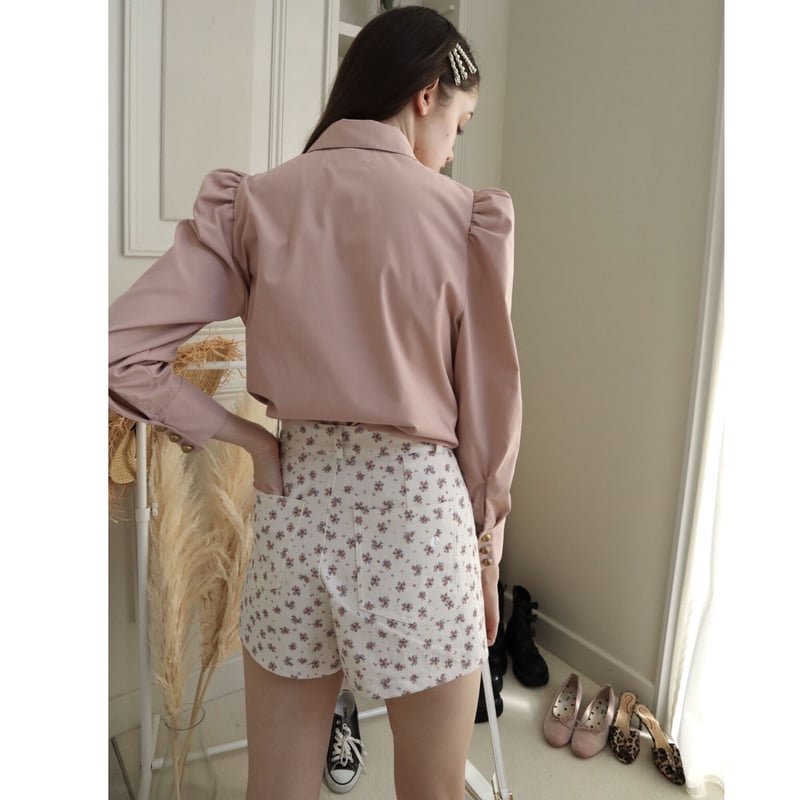 シャツ/ブラウス(長袖/七分) epine button blouse pink é button blouse pink | épine