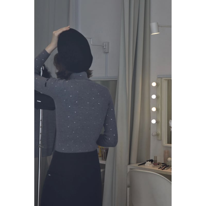 épine label rhinestone rib knit high neck(4colo épine label rhinestone rib knit high neck(4colo