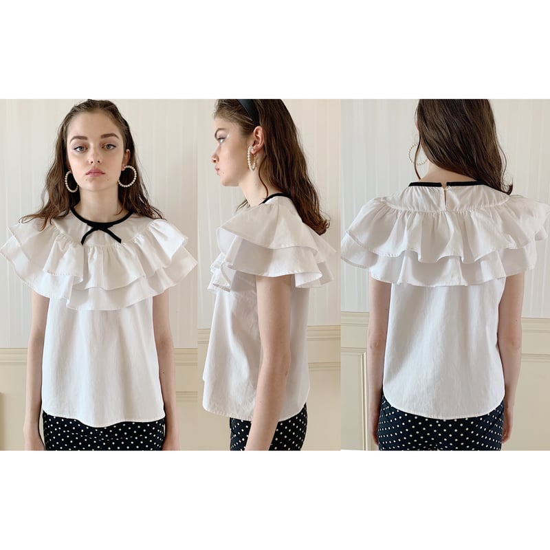 double frill ribbon blouse | épine double frill ribbon blouse | épine
