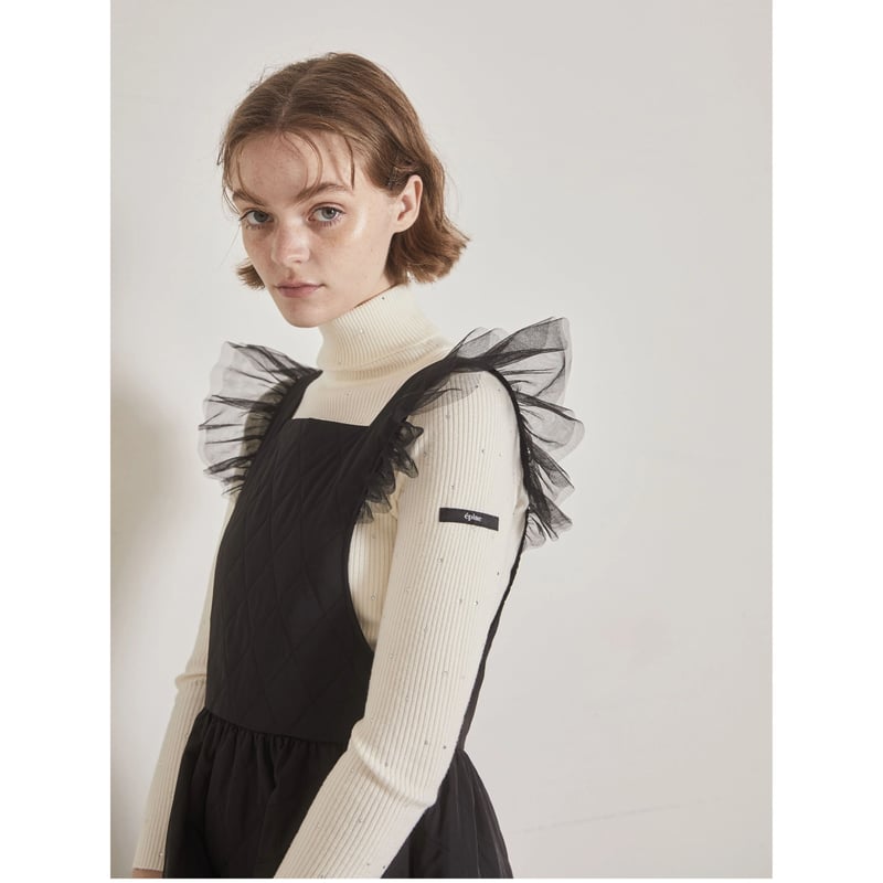 épine label rhinestone rib knit high neck(4colo épine label rhinestone rib knit high neck(4colo