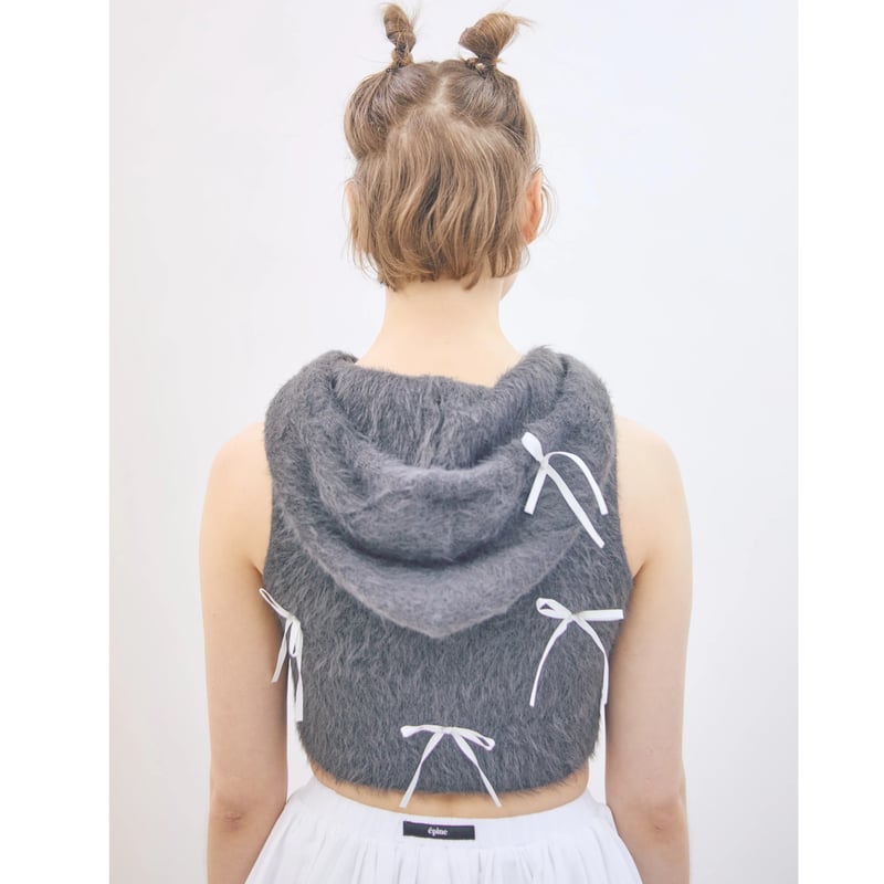 épine ribbon shaggy knit hoodie(2 color) | épine épine ribbon shaggy knit hoodie(2 color) | épine