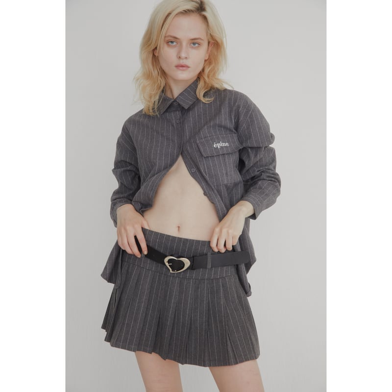 売上値引高 épine over design shirt low pleats skirt - スカート