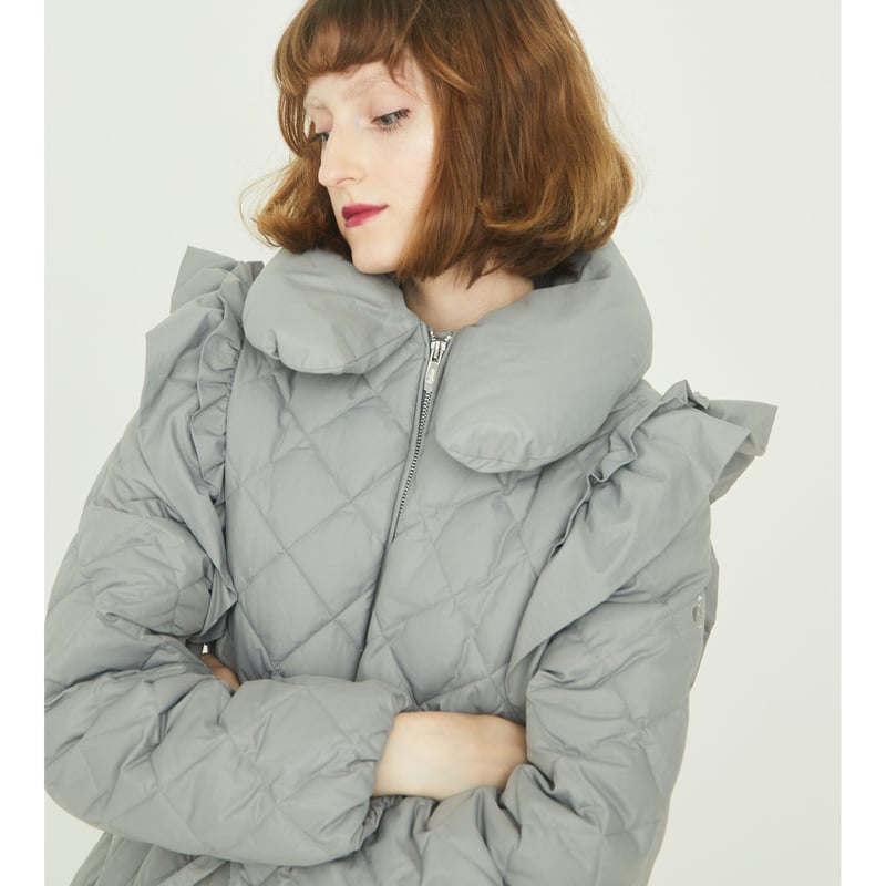 é zipper quilting long down coat gray | épine é zipper quilting long down coat gray | épine