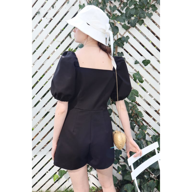 lace mini rompers black | épine