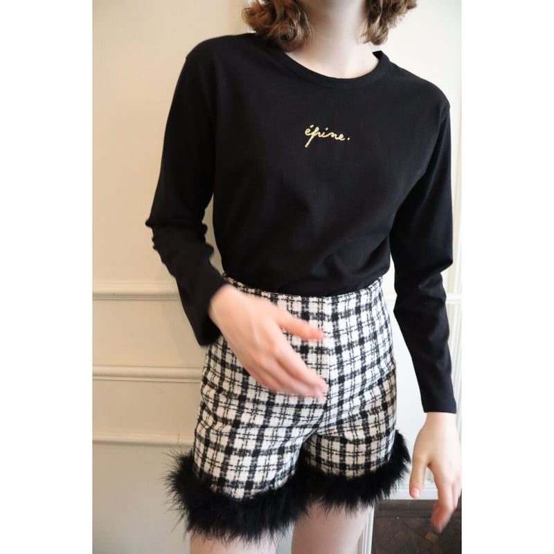 épine - épine♡embroidery gold logo long tee épine embroidery gold logo long tee black | épine