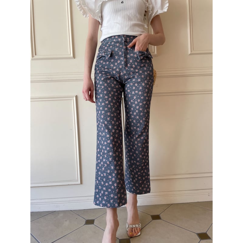 flower ribbon pants black | épine