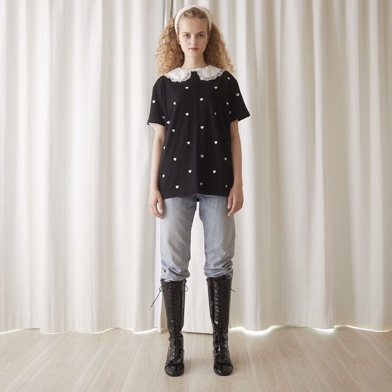 épine label Heart and Broken heart tee black |  