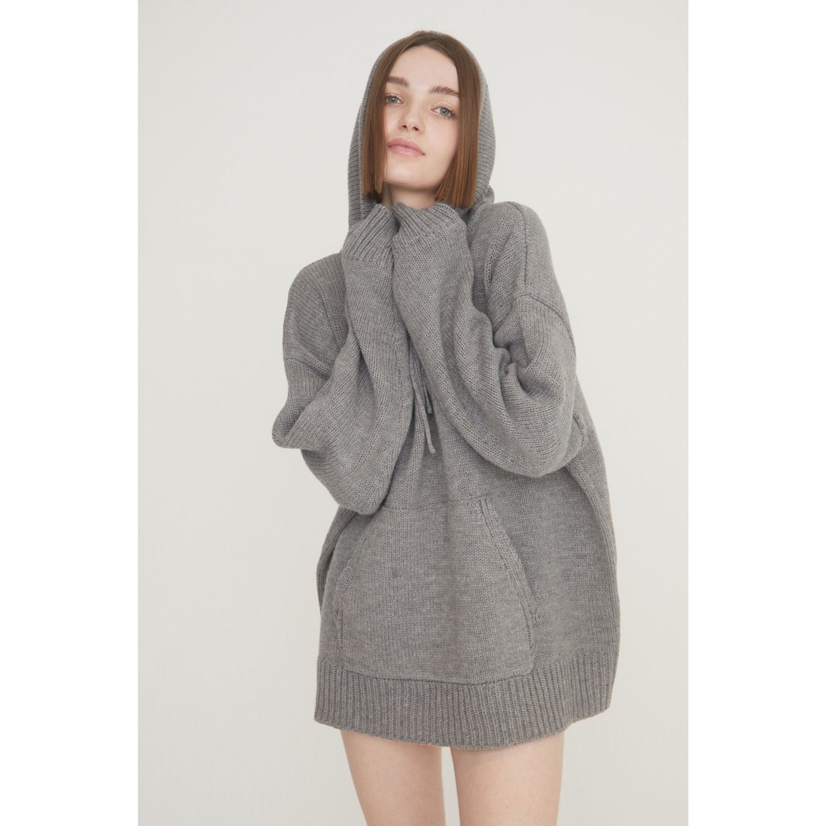 ♡ Eé knit hoodie gray