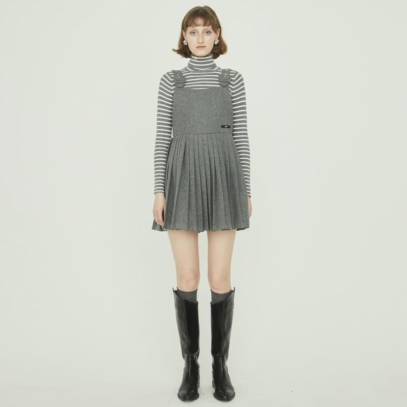 épine label pleats onepiece wool gray | épine