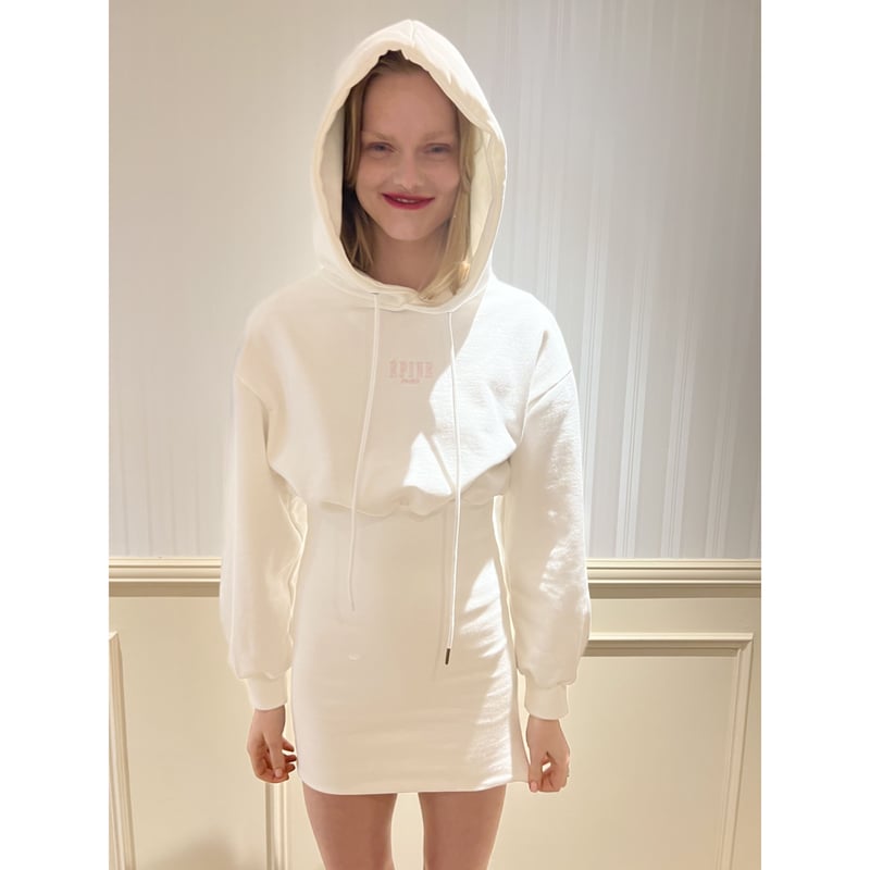 ÉPINE PARIS hoodie onepiece white×baby pink | é ÉPINE PARIS hoodie onepiece white×baby pink | é