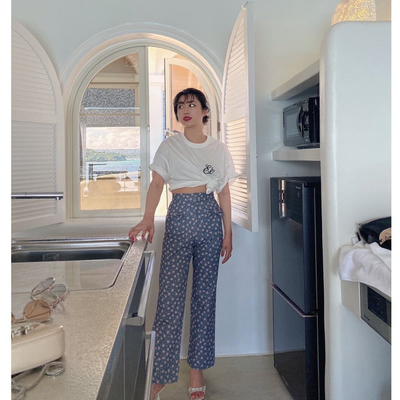flower ribbon pants black | épine
