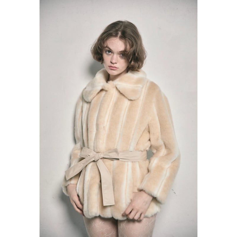 parisienne ribbon 2way fur coat | épine