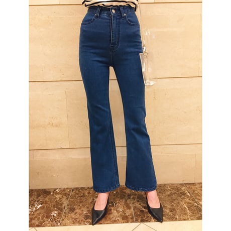 épine high-waist fit bell jeans blue