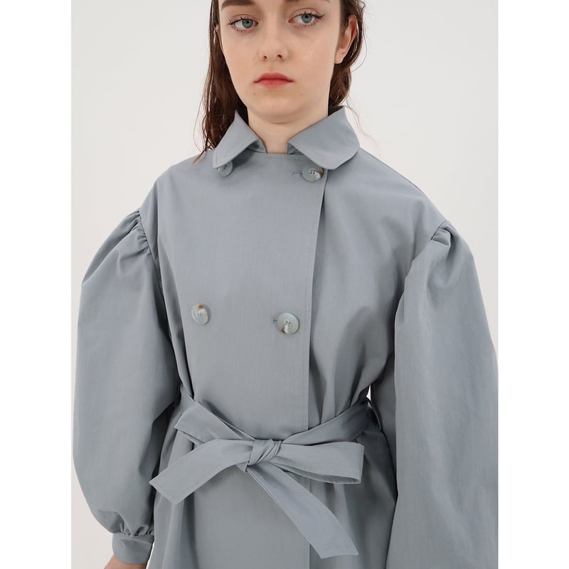 arm volume mini trench coat ice blue | épine