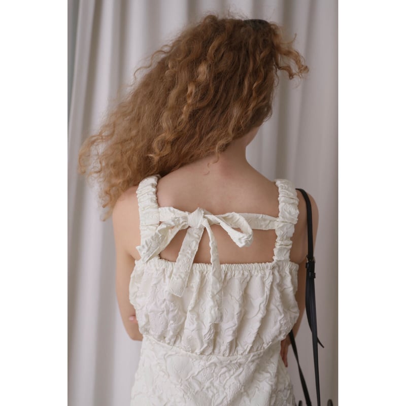 jaguard balloon back ribbon onepiece ivory | épine