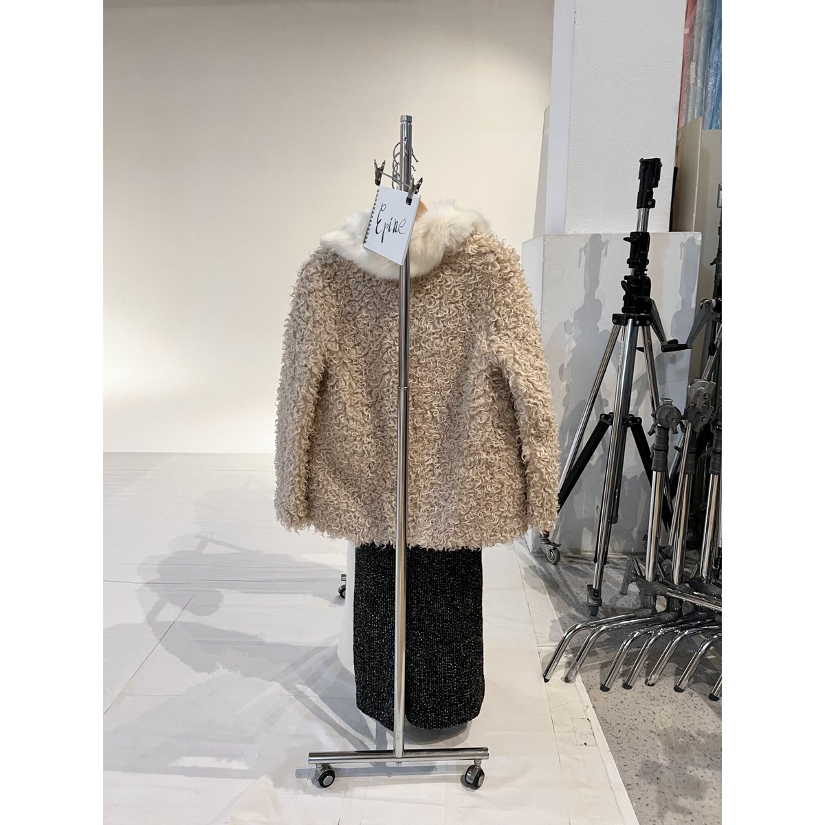 poodle fur collar coat pink | épine poodle fur collar coat pink | épine